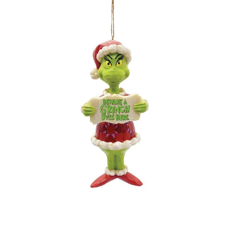 Beware A Grinch Lives Here Ornament - Jim Shore