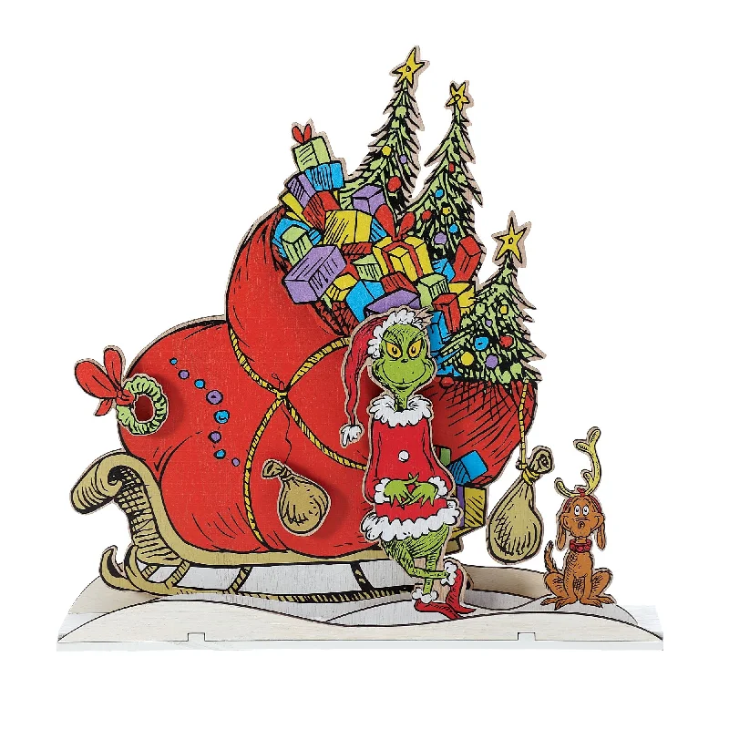 Grinch Sleigh Mantle Decor