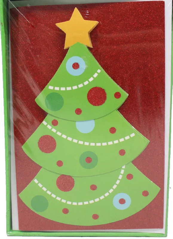 Handmade Christmas Card 10 Pack - Tree