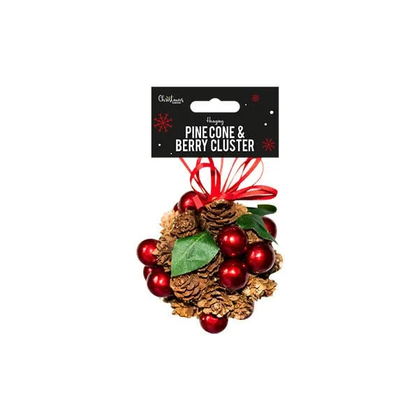 Hanging Pine Cone & Berry Cluster