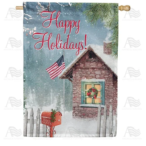 Happy Holidays! Double Sided House Flag