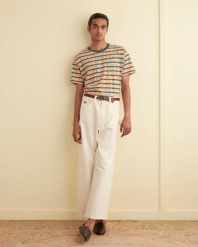 Herringbone Knolly Brook Trousers - White