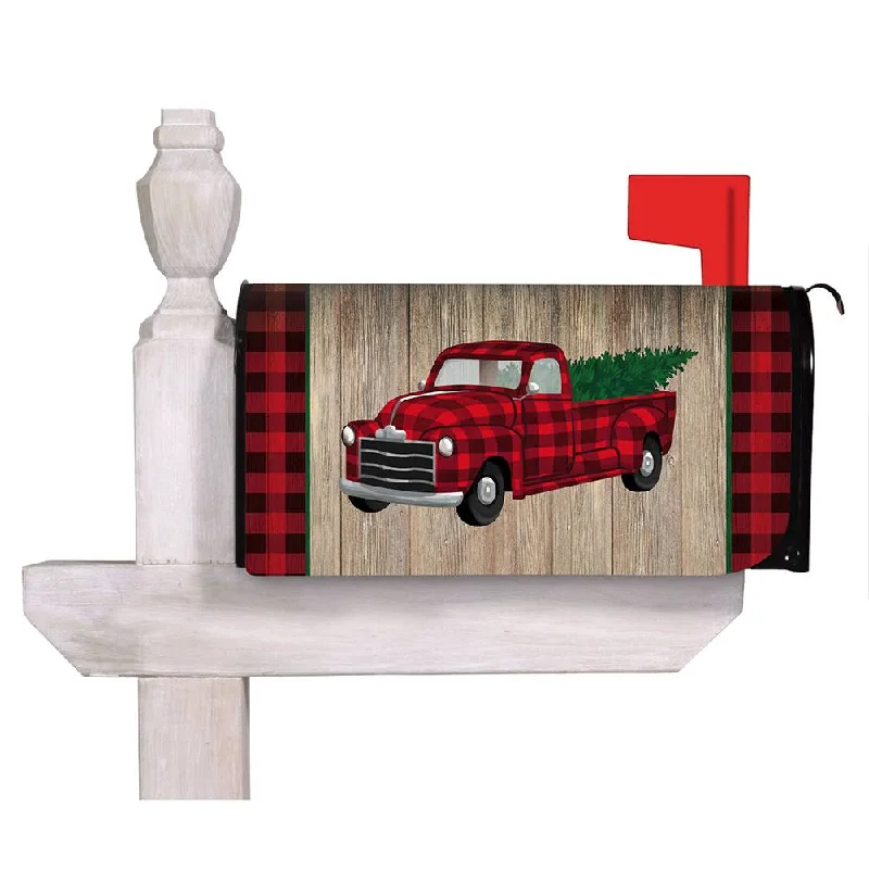 Holiday Plaid Truck Mailbox Cover