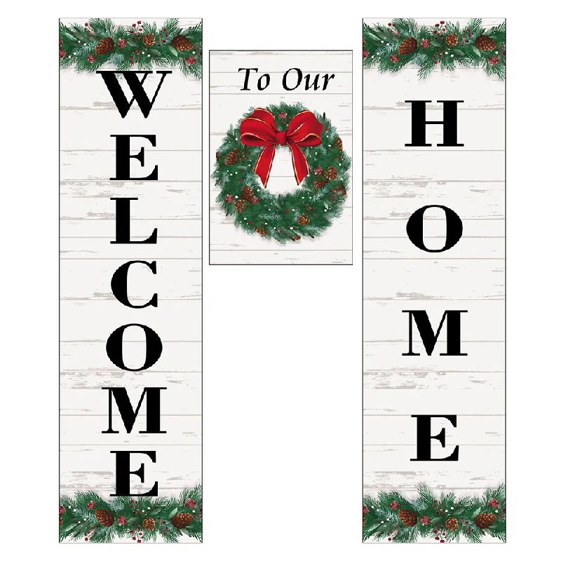 Holiday Wreath Door Banner Kits