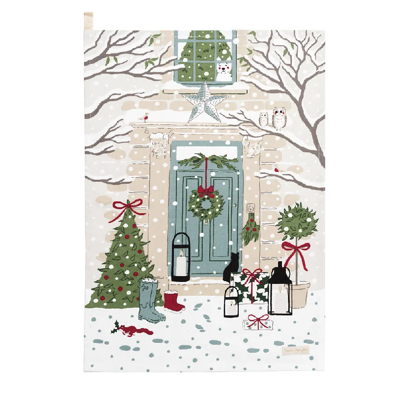 Holly & Berry Home for Christmas Tea Towel