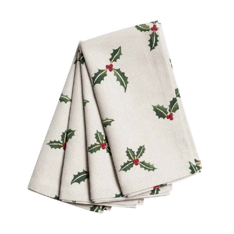 Holly & Berry Napkins (Set of 4)