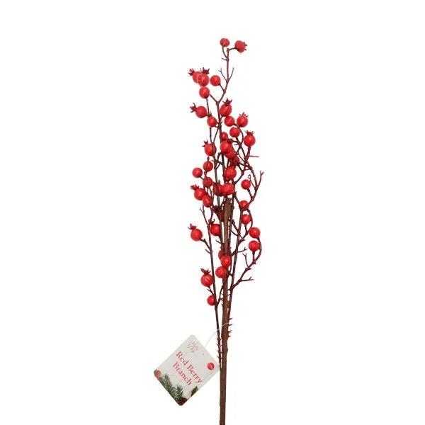 Holly & Ivy Red Berry Branch 70cm