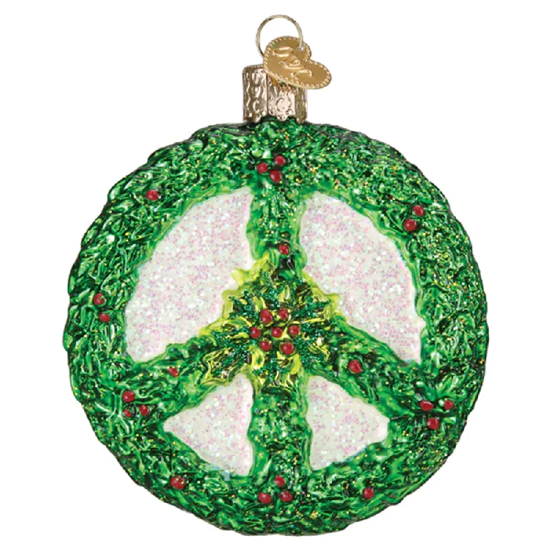 Holly Peace Symbol Ornament - Old World Christmas