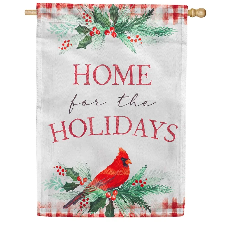 Home for the Holidays Cardinal House Flag