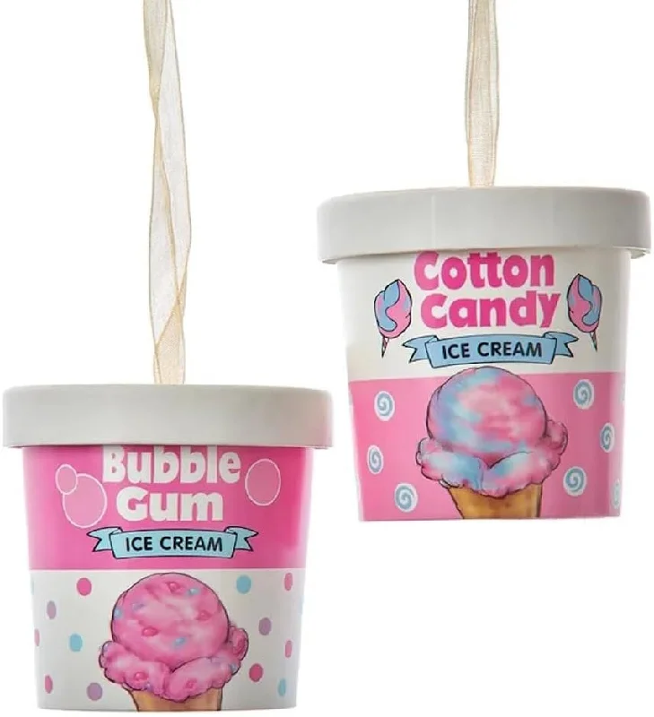 2.5" Ice Cream Pint Ornament (Cotton Candy/Bubble Gum)