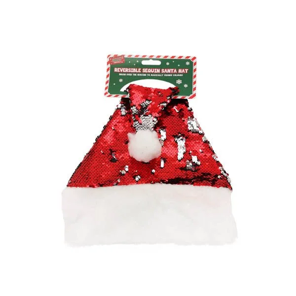 Jolly Reversible Sequin Santa Hat