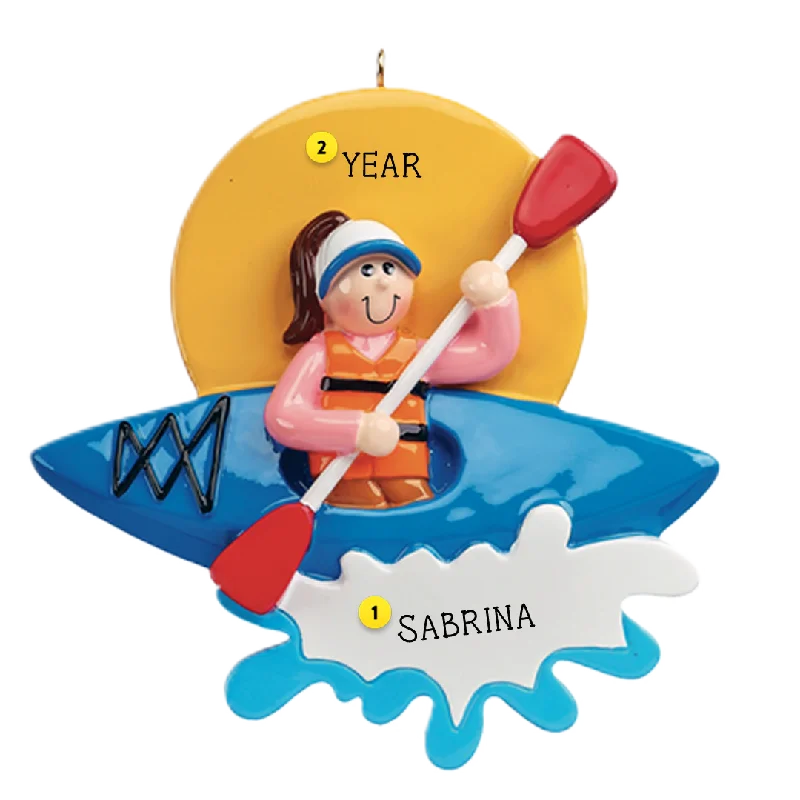 Personalized Kayak Girl Ornament