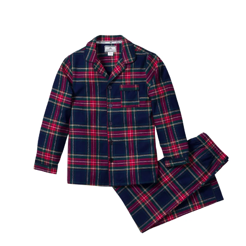 Kid's Brushed Cotton Pajama Set in Windsor Tartan