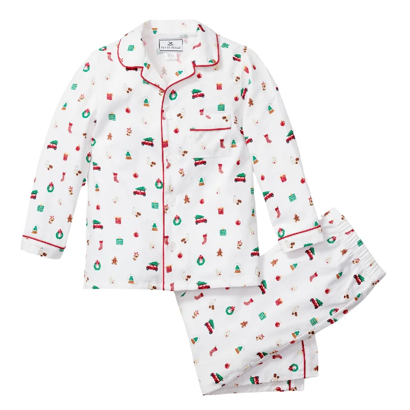 Kid's Twill Pajama Set in Winter Nostalgia