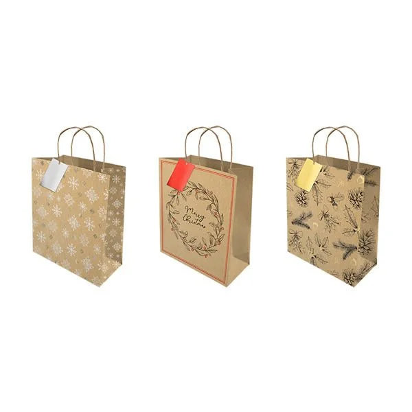 Large Foiled Kraft Gift Bag