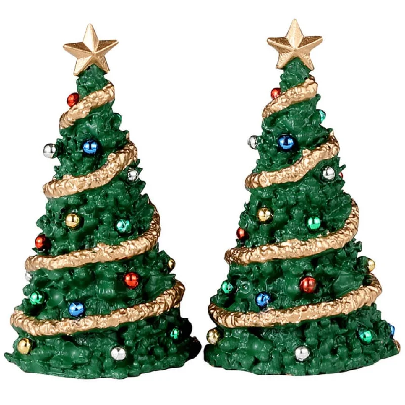 Lemax General Collectible Accessories: Classic Christmas Tree, Set of 2 #34100