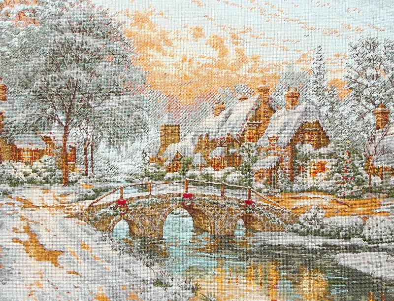 Maia Cross Stitch Kit - Cobblestone Christmas