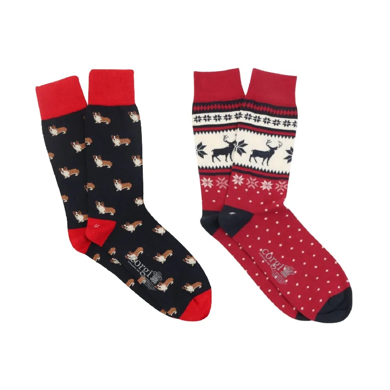 Men's 2-Pair Corgi & Fair Isle Gift Box