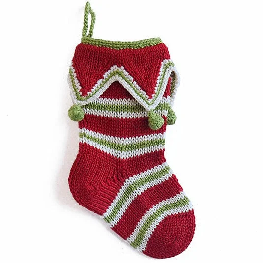 Mini Elf Cuff Stocking in Red