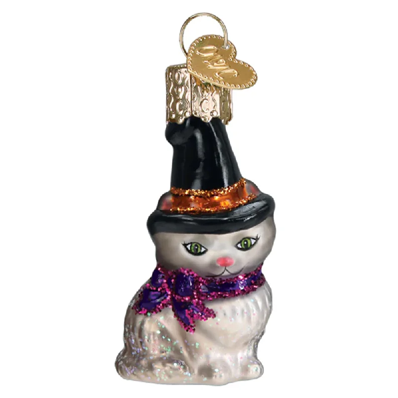 Mini Witch Cat Ornament - Old World Christmas