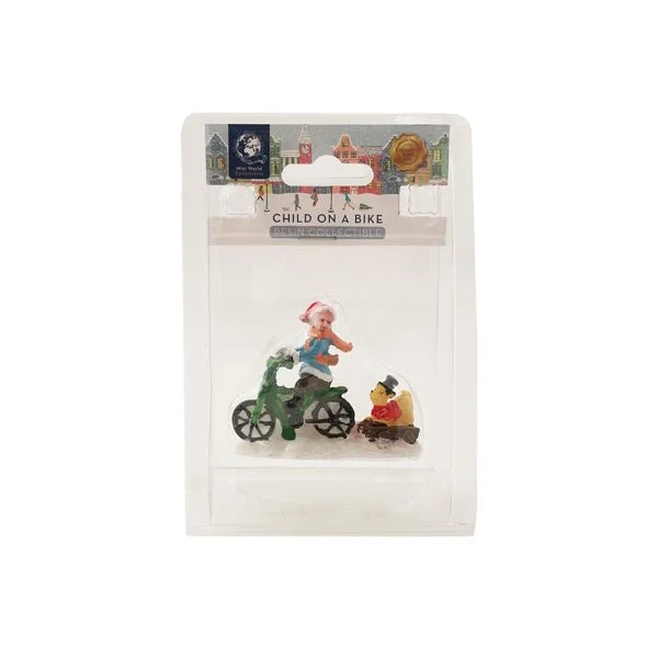 Mini World Resin Child On Bike