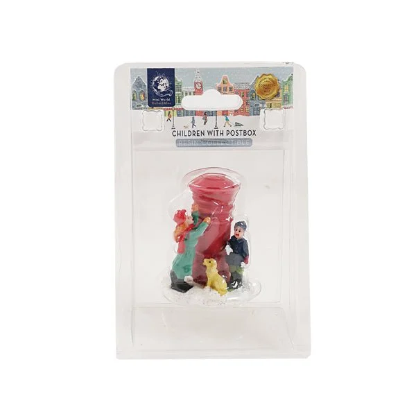 Mini World Resin Children With Post Box