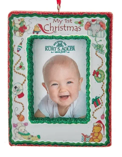 "My 1st Christmas" Photo Frame Ornament for Personalization