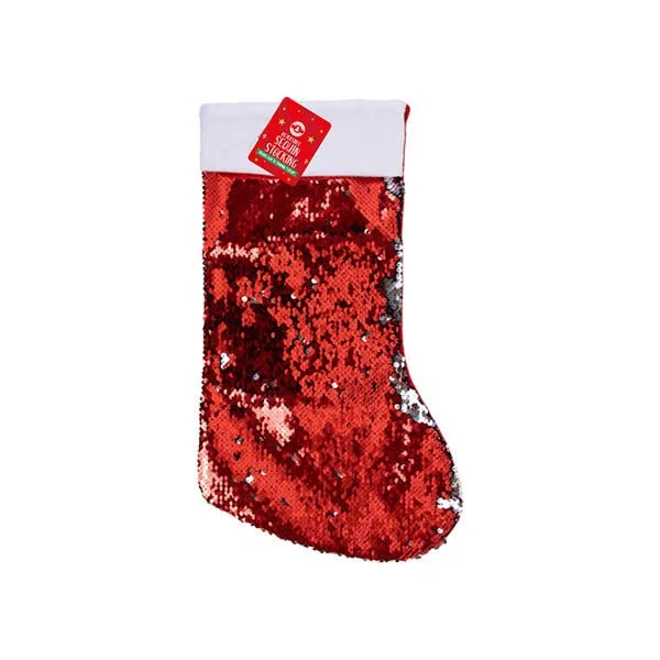 North Pole Reversible Sequin Stocking