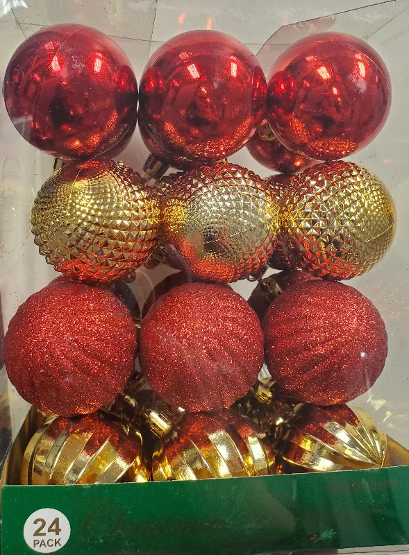 Pack of 24 Unbreakable 50MM Holiday Ornaments