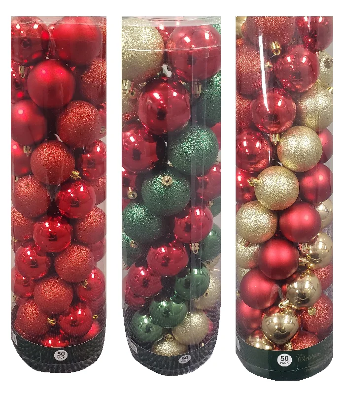 Pack of 50 Unbreakable 60MM Christmas Ornaments