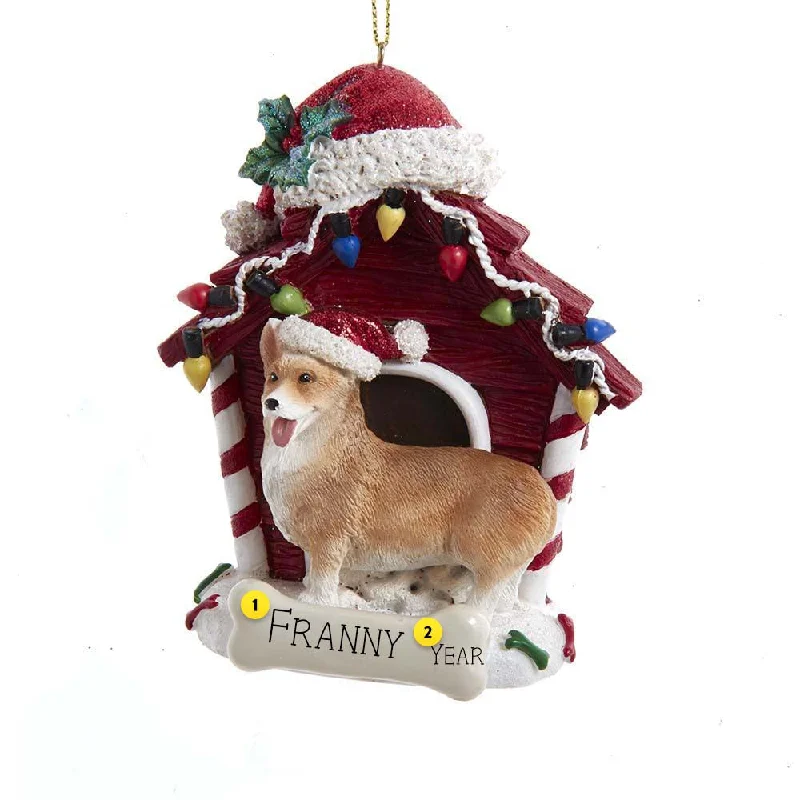 Personalized Pembroke Welsh Corgi in Dog House Ornament