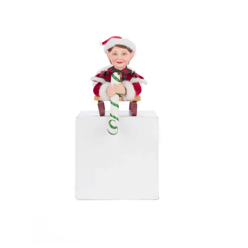 Laying Elf on Sled Stocking Holder Christmas Decoration