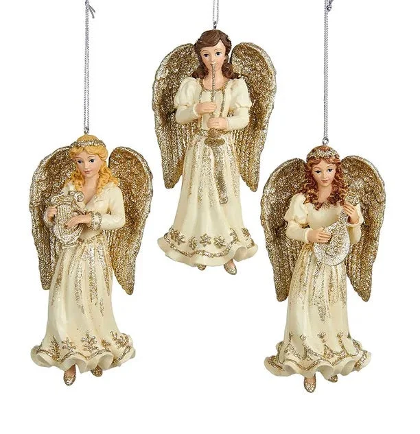 5.25" Platinum Angel Ornament