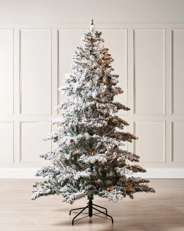 Pre-Lit Snow Flocked Alpine Christmas Tree, 6 ft