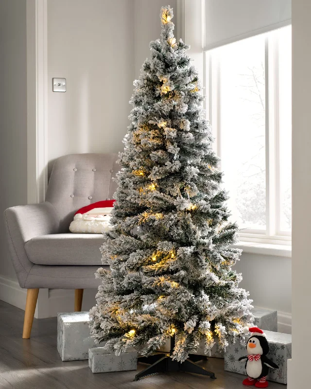 Pre-Lit Snow Flocked Pop-Up Christmas Tree