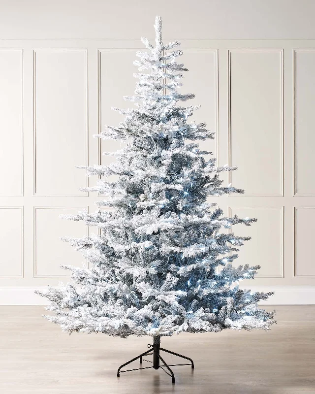 Pre-Lit Snow Flocked Spruce Christmas Tree