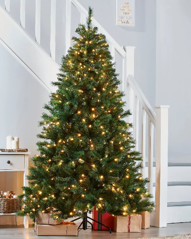 Pre-Lit Victorian Pine Multi-Function Christmas Tree, 7 ft