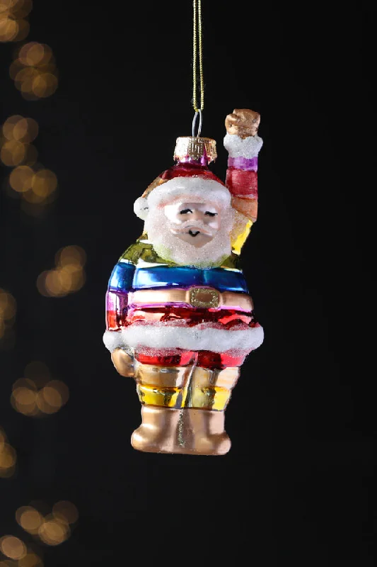 Rainbow Santa Christmas Decoration