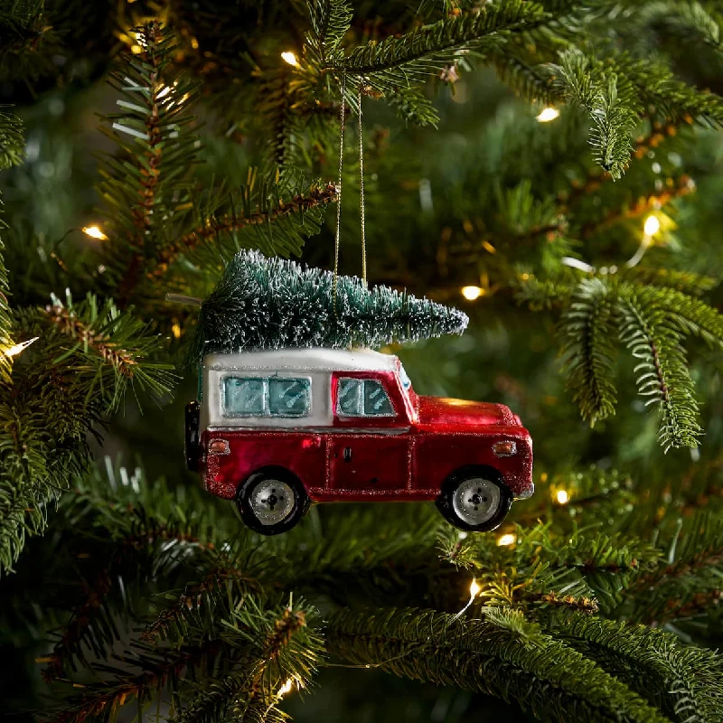 Red Glass 4x4 Car Bauble