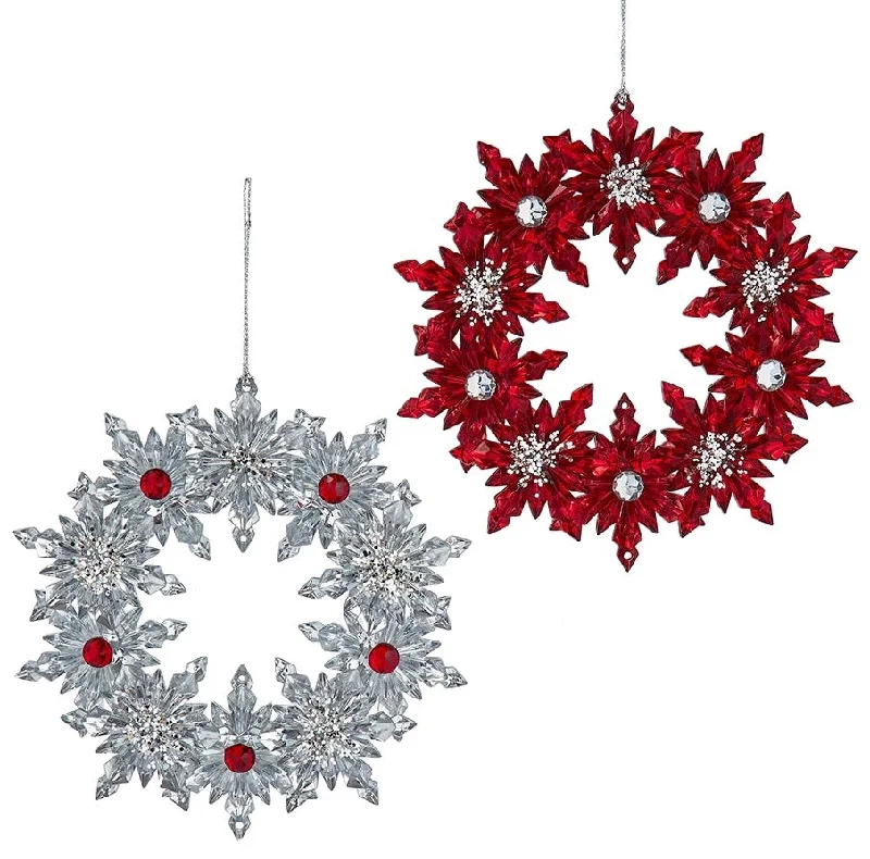 5.3" Red & Silver Wreath Ornament