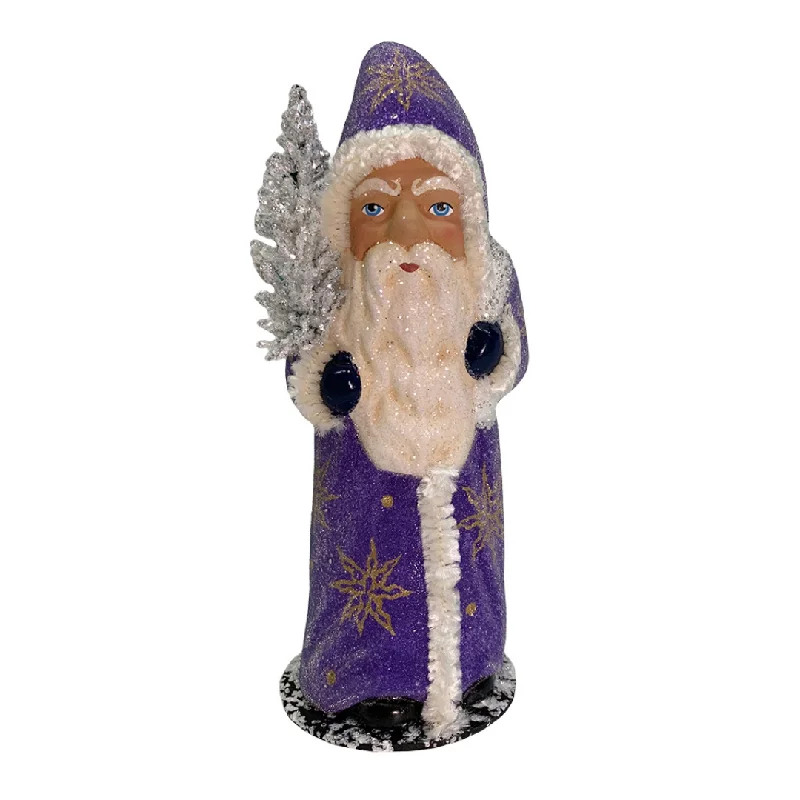 Santa, Lavender with Gold Snowflakes Candy Container by Ino Schaller