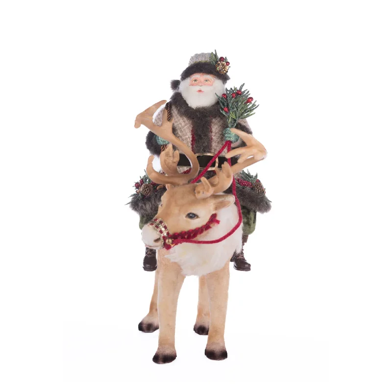 Santa Riding Caribou Christmas Decoration