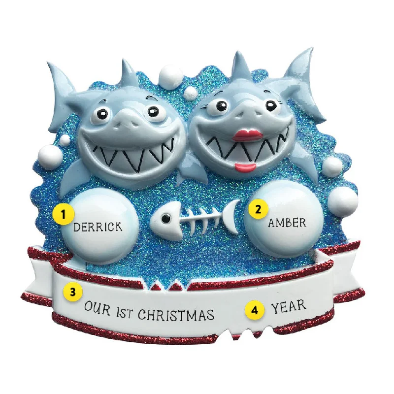 Personalized Shark Couple Ornament