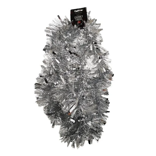 Silver Christmas Tinsel 2 Metre