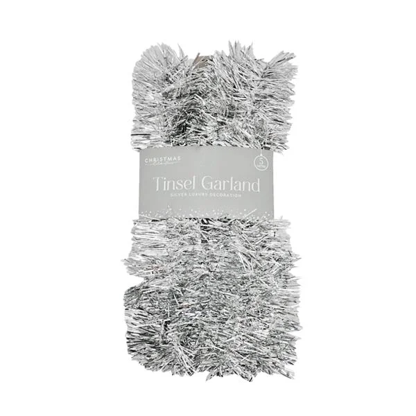 Silver Star Tinsel Garland 6.5 Metre