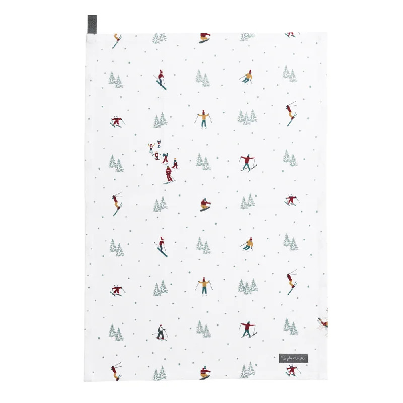 Skiing Tea Towel