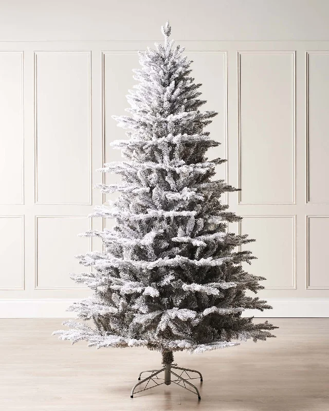 Snow Flocked Grey Fir Christmas Tree, 6 ft