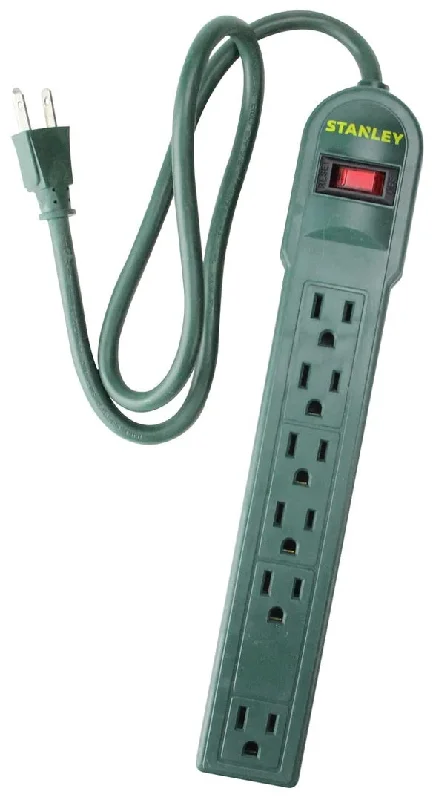 Stanley PowerMax 5 + 1 Green Safety Power Strip