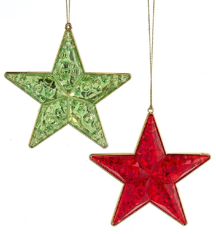 4.7" Star Ornament (Red/Apple Green)