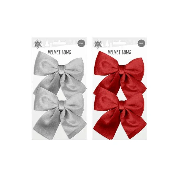 Velvet Bows 15cm 2 Pack